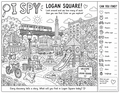 FREE DOWNLOAD: Logan Square Search & Find Coloring Map